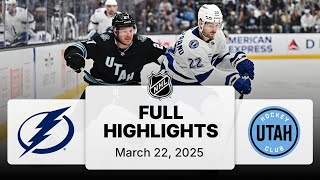 NHL Highlights | Lightning vs. Utah Hockey Club - March 22, 2025 Update