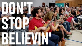 Video thumbnail of "Don't Stop Believin' (Journey cover), Austin Ukulele Society"