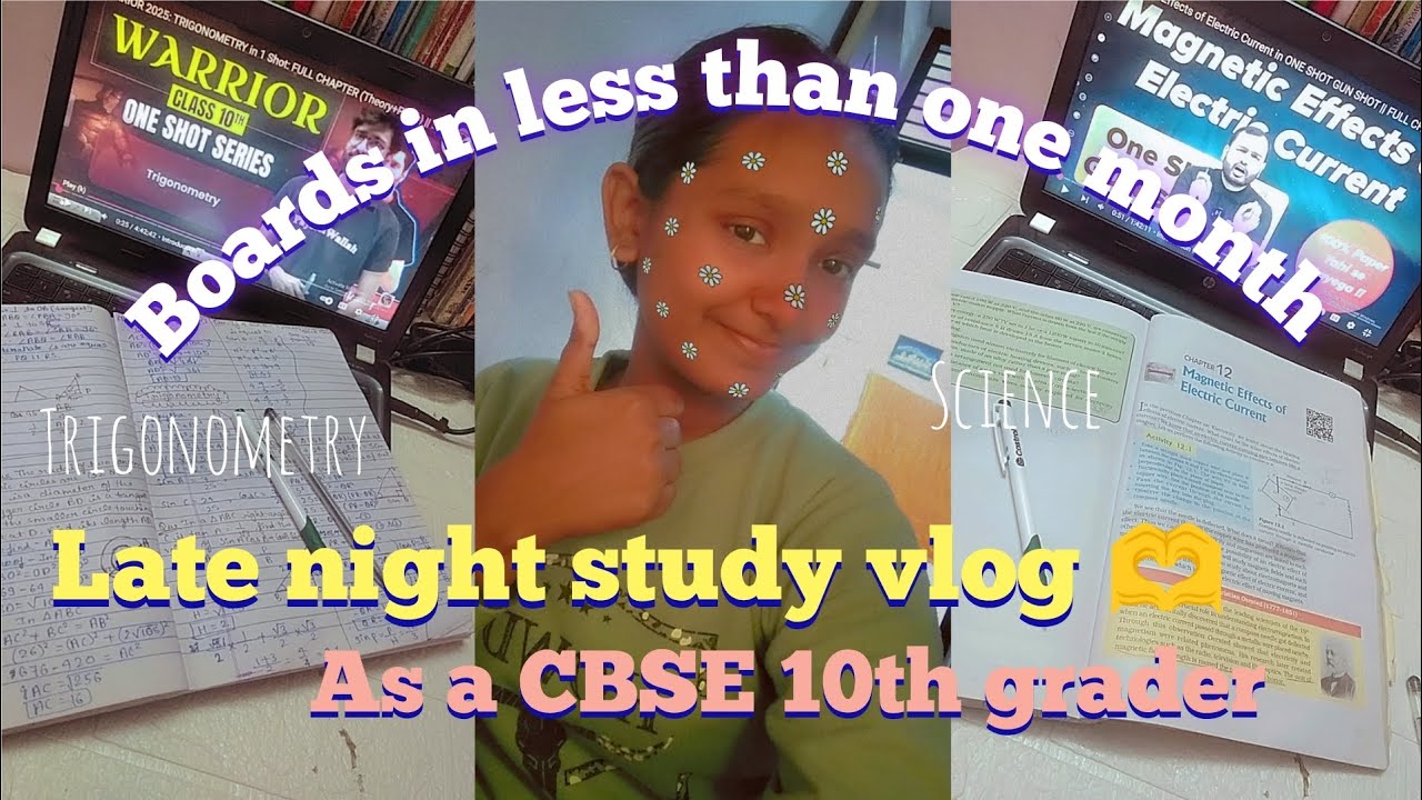 Late night study vlog as a CBSE 10th grader🤕| boards in less than one ...