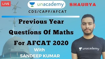 PYQ Question on Maths for AFCAT 2020 | AFCAT 2020 Preparation | Sandeep Kumar