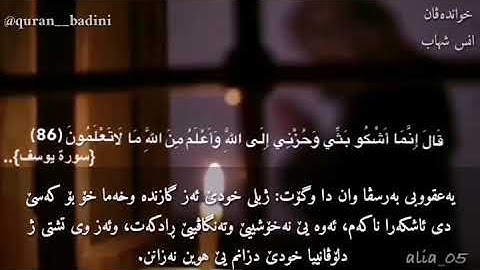 قال إنما أشكو بثي وحزني الى الله بصوت الطفل أنس شهاب سورة يوسف