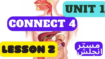 شرح درس الجهاز الهضمى للصف الرابع الابتدائى Connect 4/ Lesson 2/ Unit  1(الوحدة الاولى الدرس التانى)