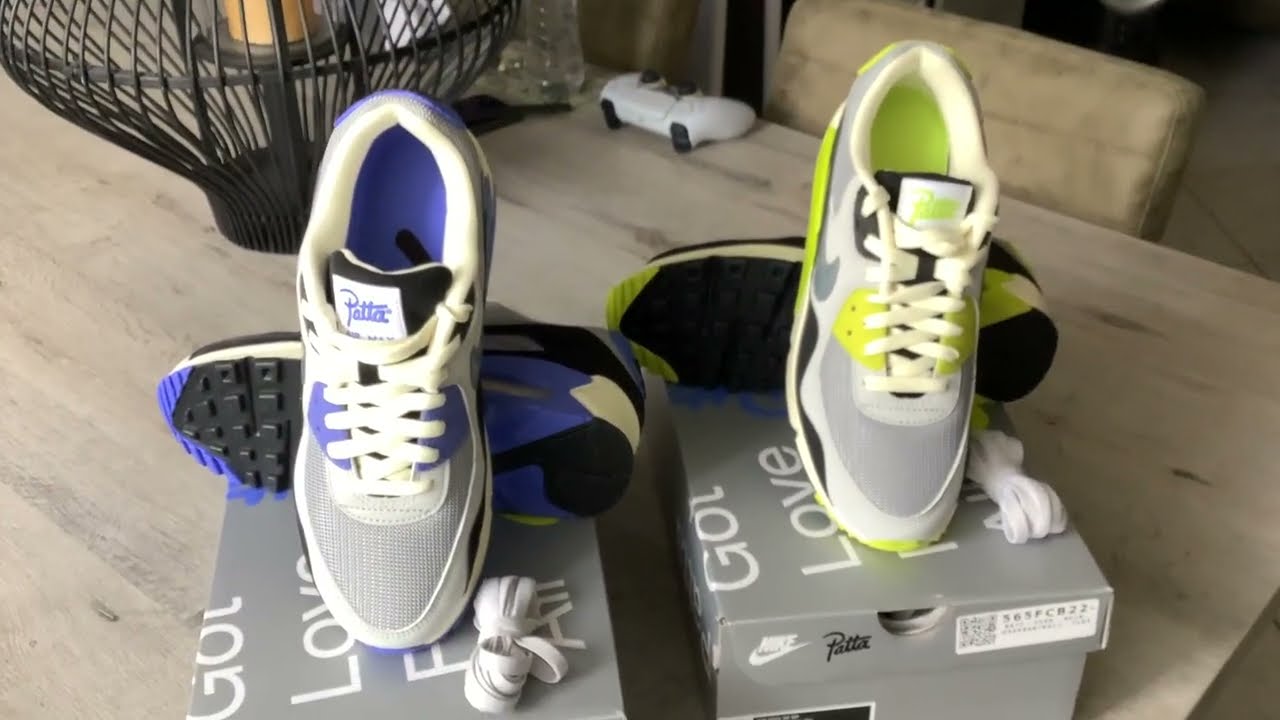 2 Pair PATTA/Nike Air Max 90 SP "SAPPHIRE" & "CYBER" (Collection)(Part 630)