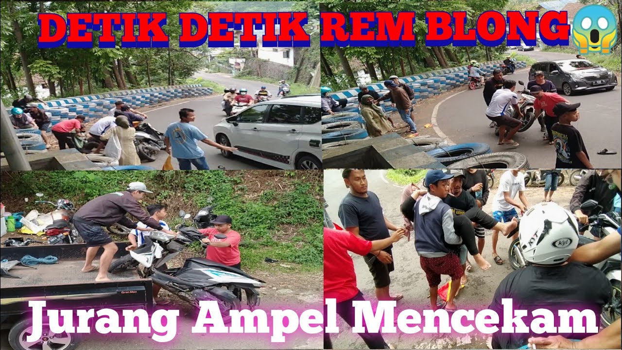 musibah rem blong sepeda motor  ter pental  histeris 😭🏃🏃🏃😱
