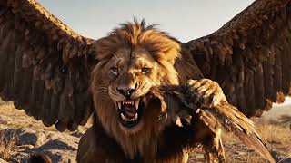 Lion Brush His Teeth Eagle Wings