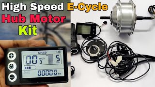 Most Powerful Electric cycle Hub motor kit With Speedometer #cycle #electriccycle