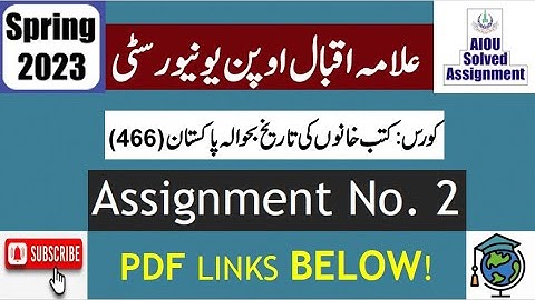 ⏩ AIOU Code 466 Solved Assignment No.2 Spring 2023 | Subject: History of Libraries | Level: BA/B.Com