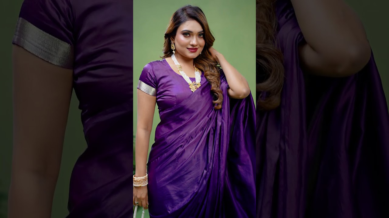 Soft Purple Soft Satin Silk Saree