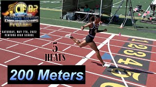 2022 TF  CIFss Prelims (D2)  200 Meters (Girls, 5 Heats)