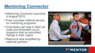 Mentoring Connector Program Administrator Training screenshot 2