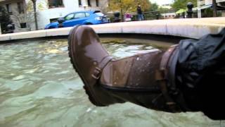 Spring Court M1 & Meindl Kiruna soaked public fountain YouTube