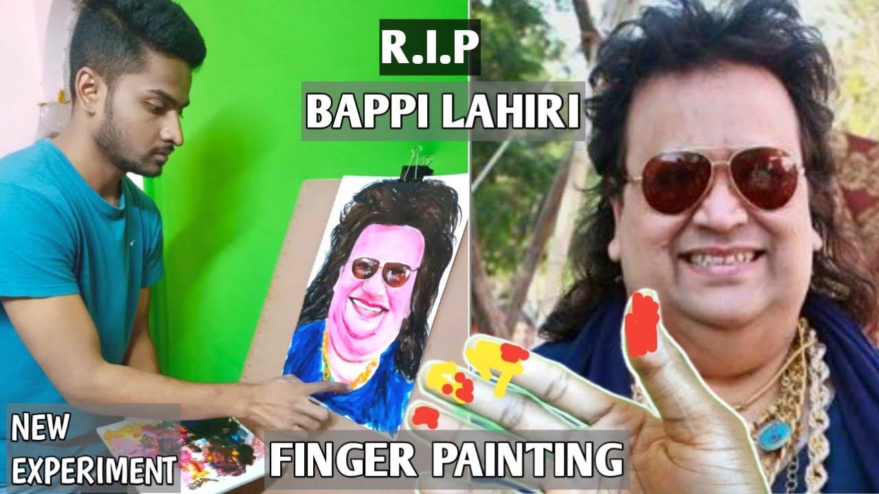 Bappi Lahiri Finger Painting | Acrylic Painting With Finger | Art by Sanatan Hansda 🔥
