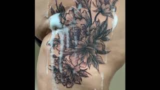 Peony Flower Tattoo., female side hip ...