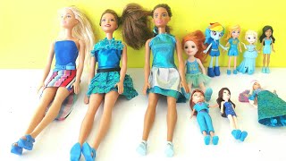 Mavi  Kombin Yarışmamızın Kazananı Kim? Kıyafet Giydirme Oyunu Barbie Polly Pocket Elsa