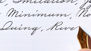 Spencerian handwriting style with a fountain pen: how to write Words (from P to Z)