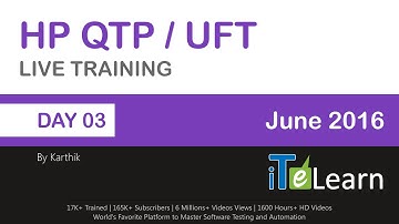 HP QTP UFT Live Training demo session day 03 by Karthik