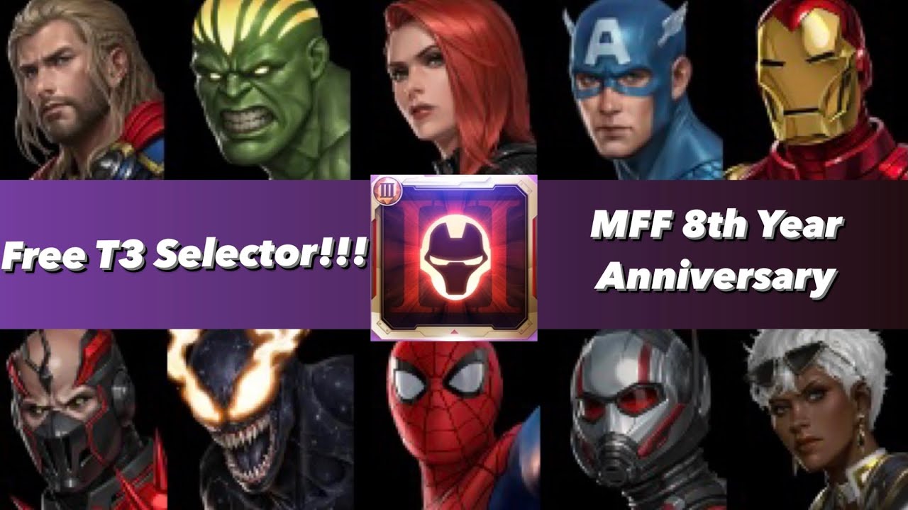 Tier 3 Selector Guide 8th Year Anniversary (1st - 25th Ranked) - Marvel Future Fight