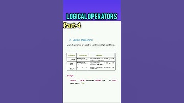Logical Operators || Part-4 #sql #logical #operator #logicaloperators #part4
