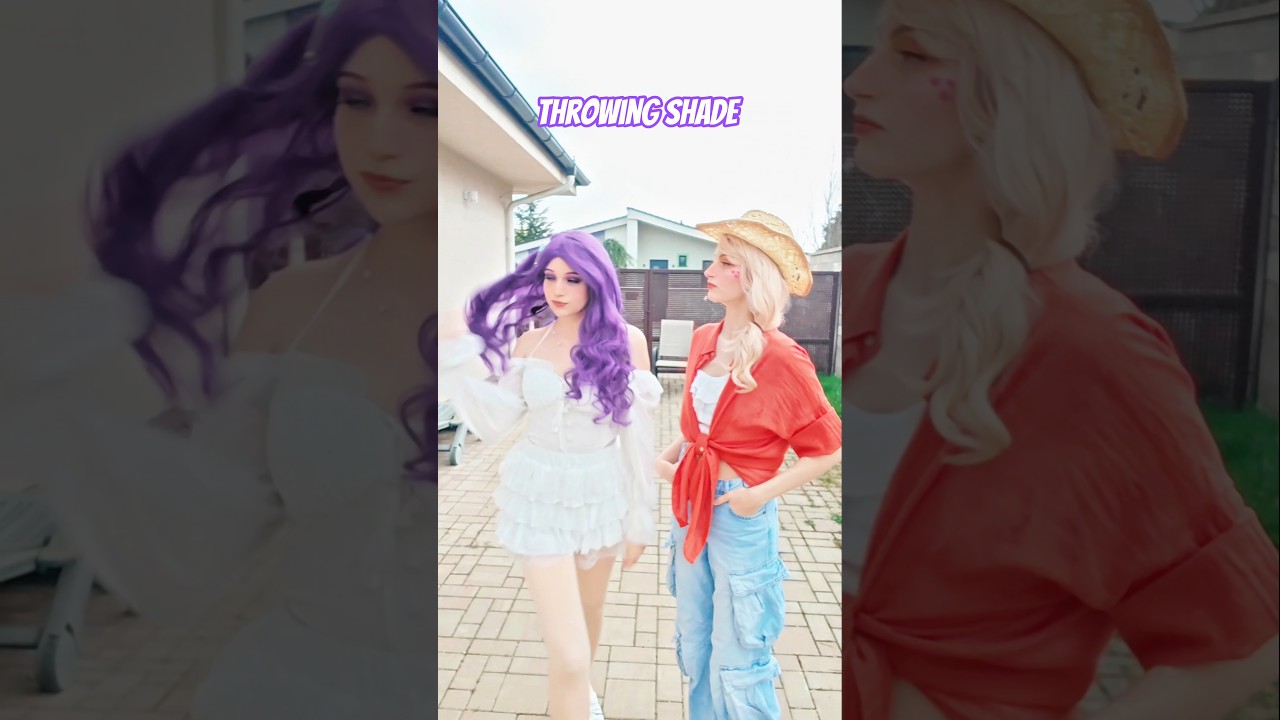 Throwing shade | Rarity & Applejack #cosplay #shorts #mlp