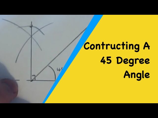 How to construct (draw) a 45 degree angle with compass and straightedge or  ruler - Math Open Reference