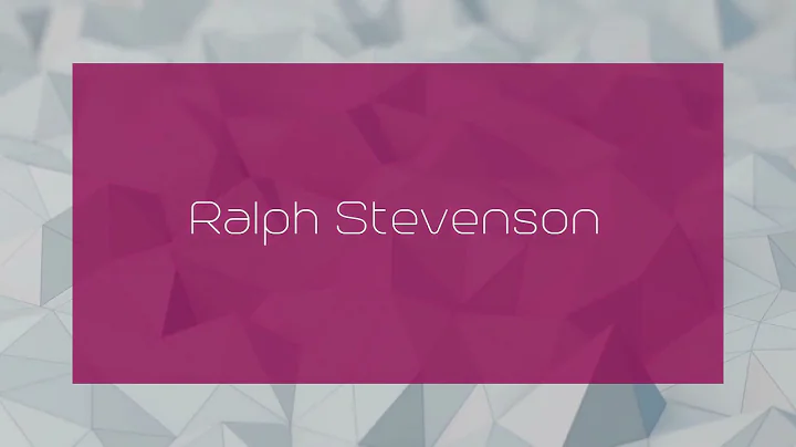 Ralph Stevenson - appearance