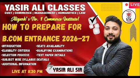 B.com Entrance 2026-27 | How to  Prepare for AMU B.com | 26-27 | Tips | Tricks | #b.com #amuentrance