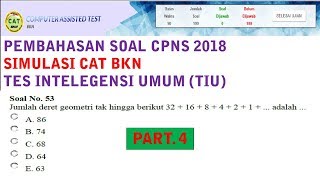 Berikut adalah cuplikan video pembahasan soal cpns simulasi cat bkn
2018 kategori tes intelegensi umum. selamat belajar, semoga berhasil,
amin