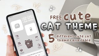 🐾 how make your phone cute aesthetic - free cat themes (samsung phone theme) screenshot 2