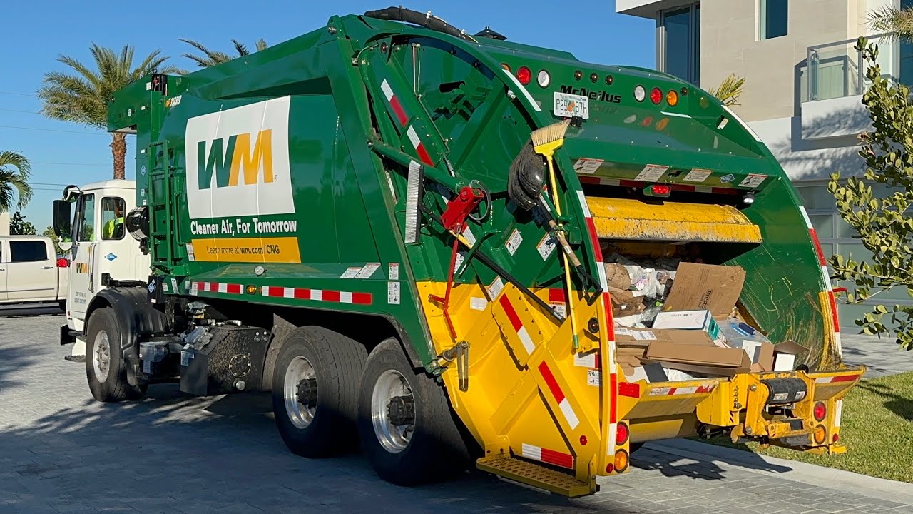 New WM Cleaner Air For Tomorrow Rear Loader Garbage Truck YouTube