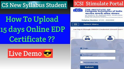 How To Upload 15-days Online EDP Certificate In ICSI Stimulate Portal| EDP Certificate Upload | EDP