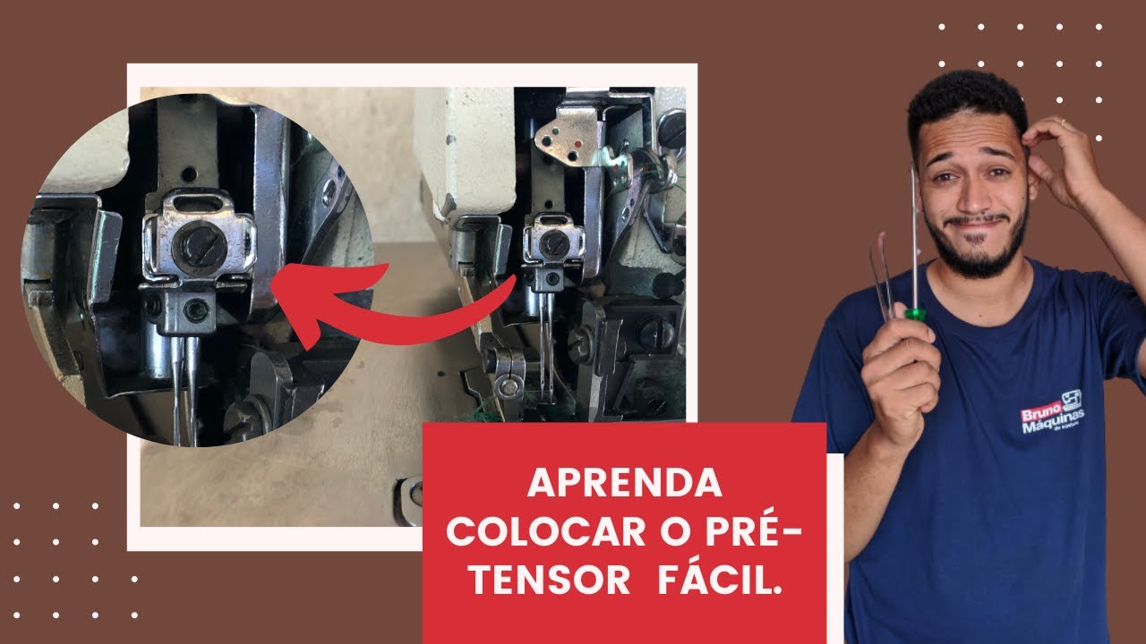 Como colocar o pré tensor na overloque, interloque ou ponto cadeia