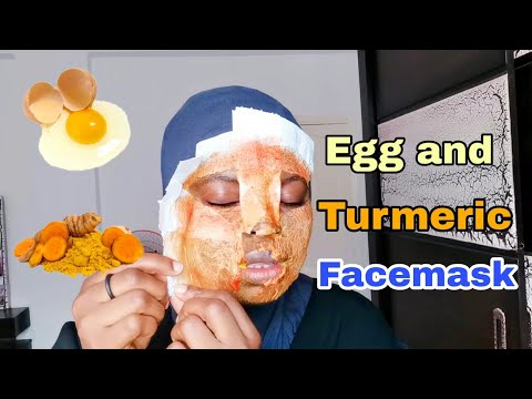 DIY 계란 및 심황 얼굴 마스크 (여드름 및 흰색 머리 제거)