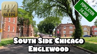 Driving Around Chicago Ghetto - Englewood Neighborhood on South Side in 4k Video