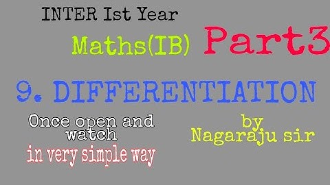 DIFFERENTIATION part3 by Nagaraju Sir/Inter Ist Year / MathsIB/very s.q.