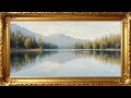 Peaceful Lakeside Scene – 4K Oil Painting Wallpaper for Home Background | 4K Frame TV Art