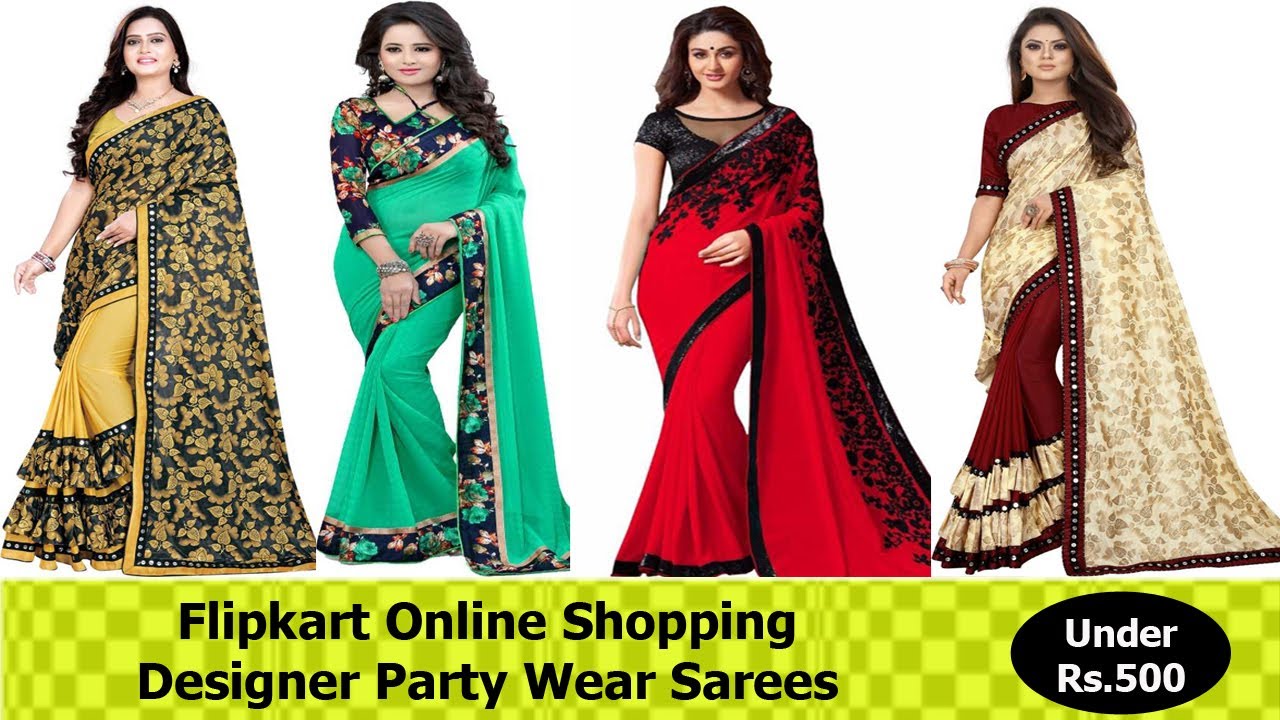Flipkart Diwali Online Shopping Party Wear Sarees Low Cost Sarees