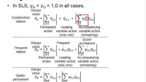 2.12 Design value of action serviceability limit state