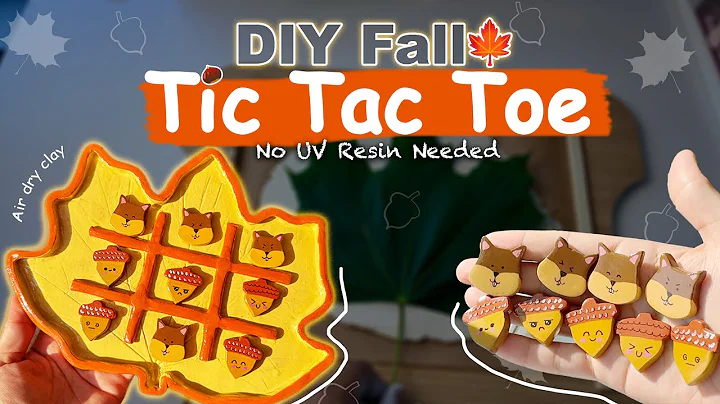 DIY Fall Tic Tac Toe 🐿️🎨🍁 | Air Dry Clay Craft (No UV Resin Needed ✨) using air dry clay / no bake