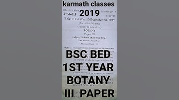 Bsc bed part - 1 botany paper - 3 algae, lichens and bryophyta #karmathclassesshorts #shorts