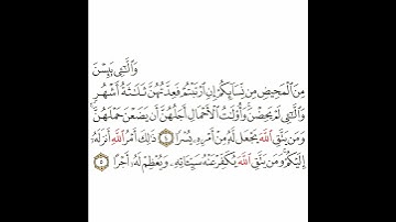 سورة الطلاق 3 القسم الثالث تكرار كيفي من .. واللائي يئسن من المحيض .. إلى .. ويعظم له أجرا