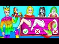 Paper Dolls Dress Up 🔴 Rainbow Rapunzel vs Sadako Shoes Dress 🔴 Barbie Story & Crafts