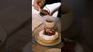 Pancake with maple syrup ?? pancake shortvideo youtubeshorts plzlikesubscribe viral trending