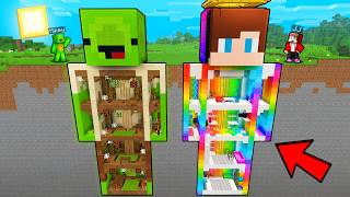 Mikey POOR vs JJ OP Statue Base Battle in Minecraft - Maizen