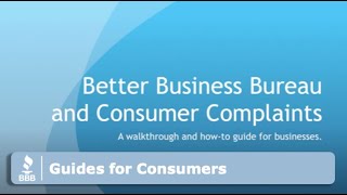 Guides for Consumers: How To File A Complaint with BBB