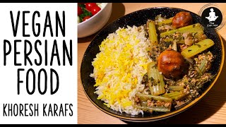 Vegan Celery Stew - Vegan Persian Food Recipes for Veganuary (Khoresh Karafs) خورش کرفس