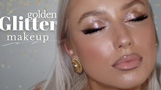 Golden festive makeup