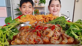 ตำซั่วกุ้งสดเผ็ดๆ แกล้มหนังไก่ทอดกรอบๆ 28  เมษายน พ.ศ.2567