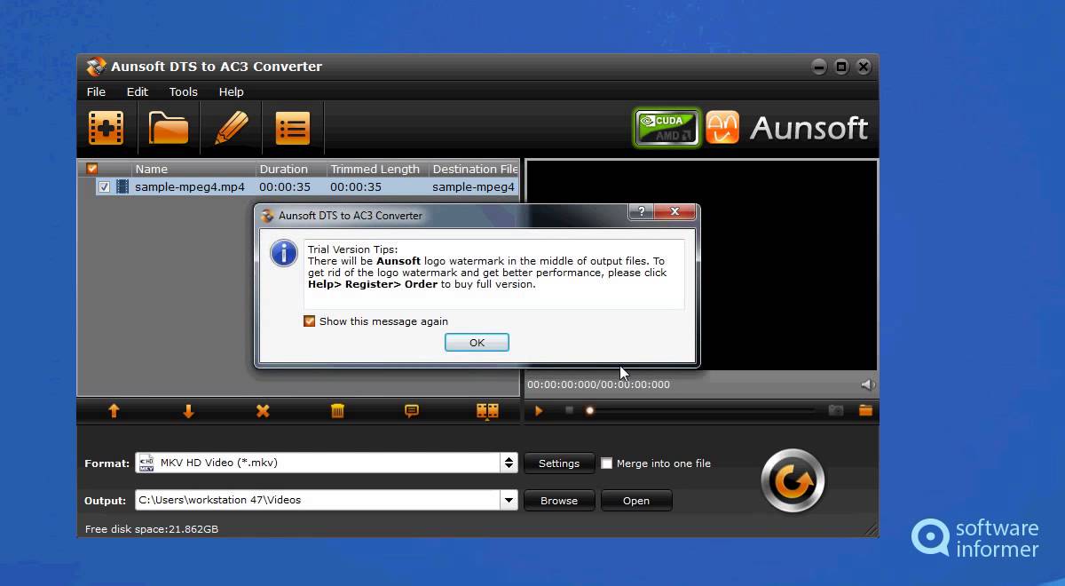Aunsoft DTS to AC3 Converter video tutorial YouTube