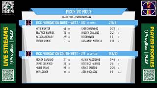 MCC Foundation South-West - U17 Girls v MCC Foundation North-West - U17 Girls