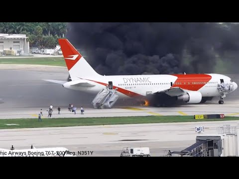 Evacuate Burning Plane | Fort Lauderdale-Hollywood International Airport